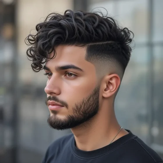 Shadow Fade with Long Curly Fringe