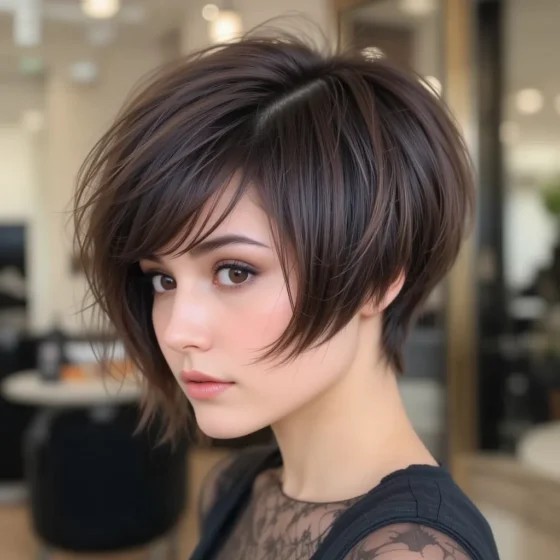 Short Blunt Cut with Soft Wispy Bangs