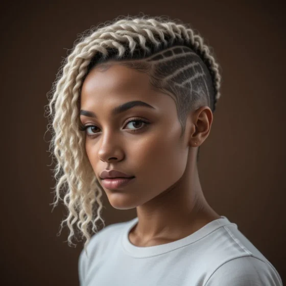 Short Crochet Twists with Shaved Sides
