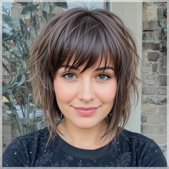 Short Layered Cut with Baby Bangs