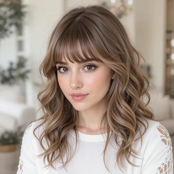 Side Bangs with Loose Curls