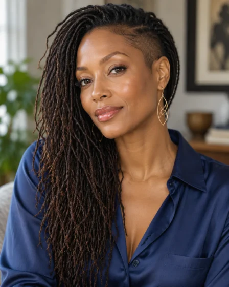 Sisterlocks with a Single Shaved Temple