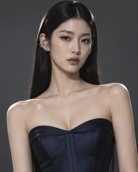 Sleek Glass-Hair Center Part