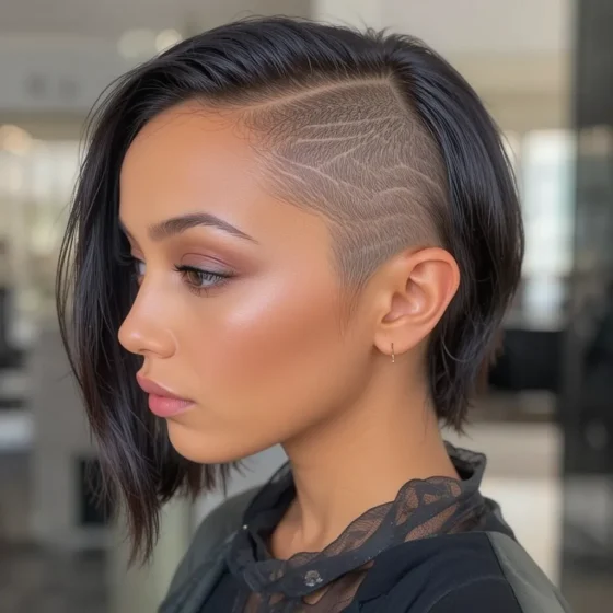 Sleek Lob with an Undercut