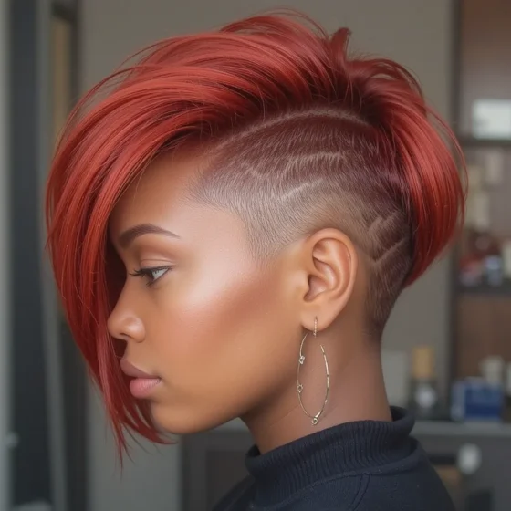 Spicy Red Undercut Bob