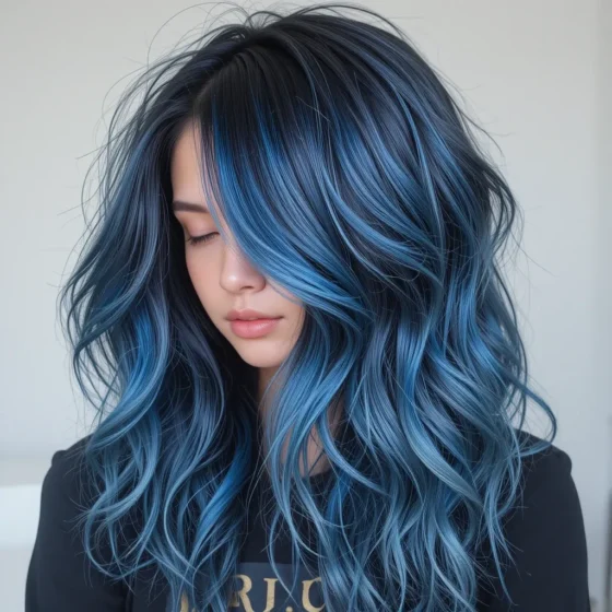 Stormy Blue and Black Waves