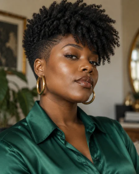 Tapered 4C Coil Cut with Defined Front Puff Bangs
