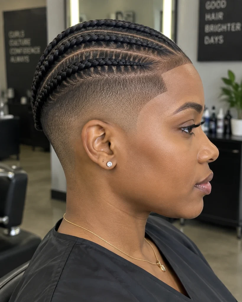 Tapered Fade Crown Cornrows