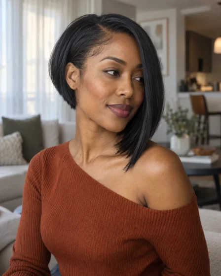 The Side-Swept Asymmetrical Straight Bob