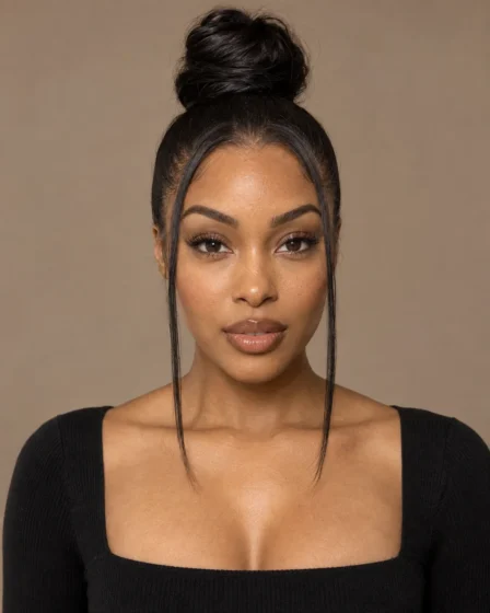 The Sleek High Top-Knot with Framing Tendrils