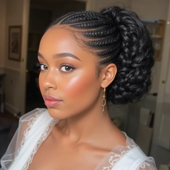 Twisted Cornrow Updo