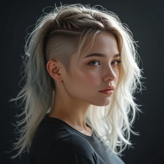 Undercut with Long Hair and Feathered Layers