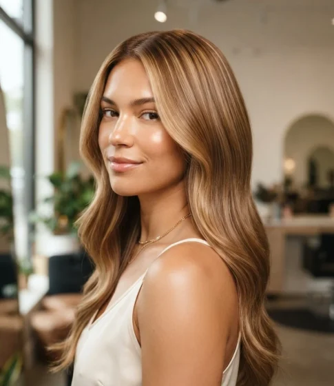 Vanilla Gloss Over Caramel Balayage
