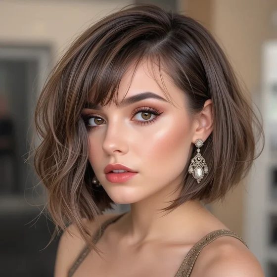 Voluminous Bob with Deep Side Bangs