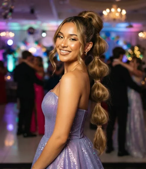 Voluminous Bubble Ponytail