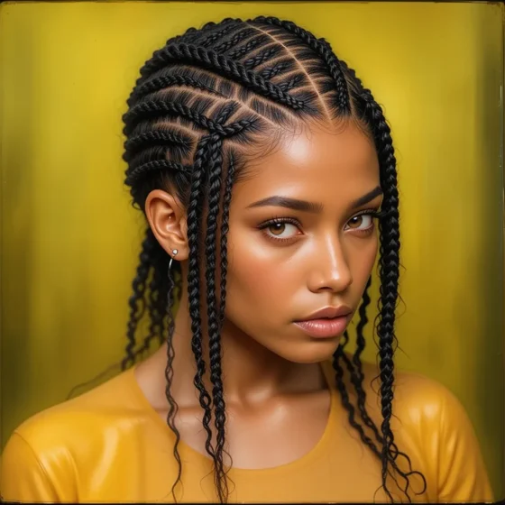 Zig-Zag Cornrow Braids