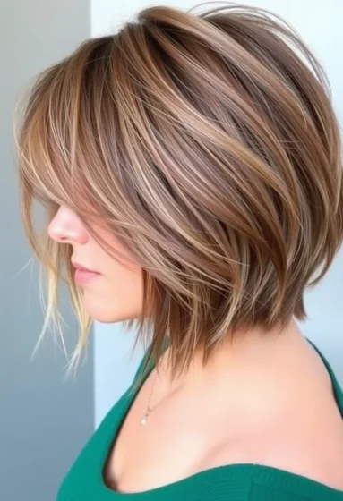 Angled Bob With Wispy Bangs