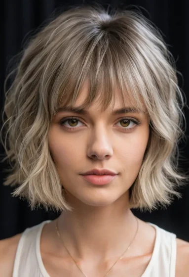 Ash Blonde Wolf Cut