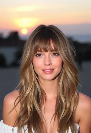 Beachy Layers with Micro Bangs