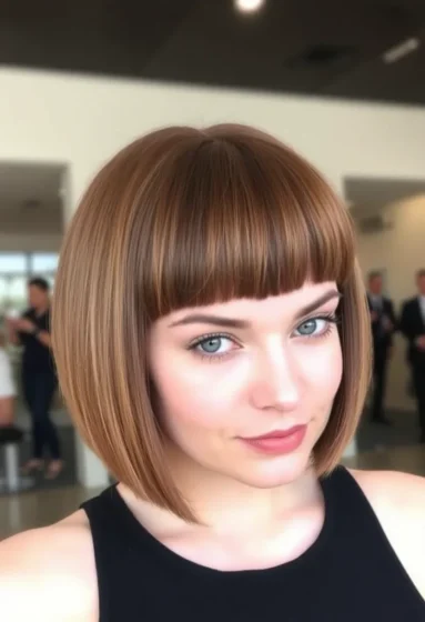 Blunt Bob With Rounded Bangs
