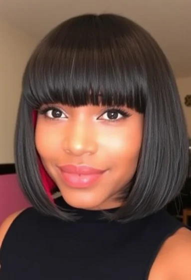 Bob with Peekaboo Color and Bangs