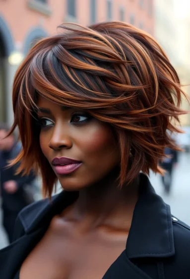 Bold Feathered Cut with Highlights
