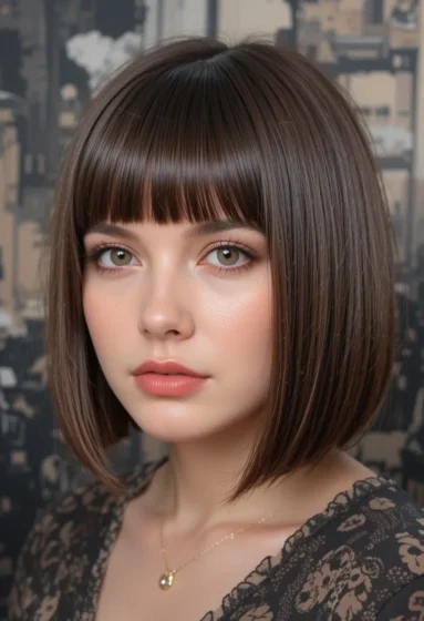 Chin-Length Bob With Blunt Layers