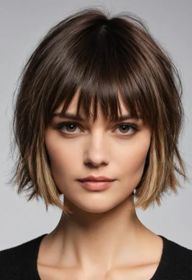 Choppy Bob With Blunt Bangs