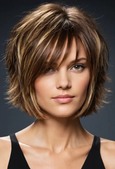 Choppy Bob With Face-Framing Highlights