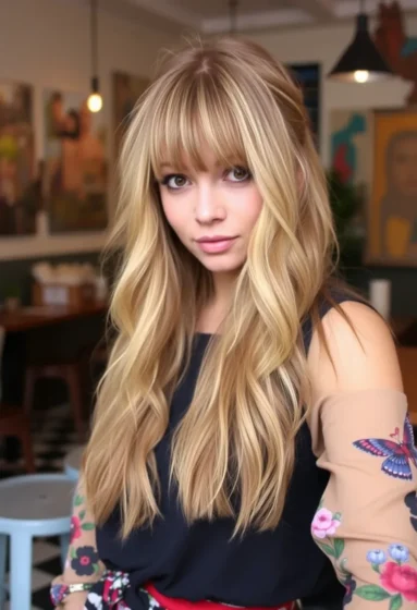 Choppy Layers with Curtain Bangs