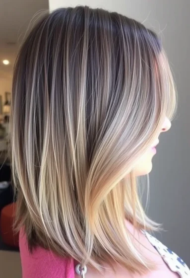 Cool-Toned Ash Brown with Silver Highlights