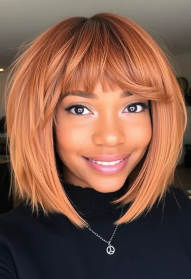 Copper Bob with Choppy Bangs