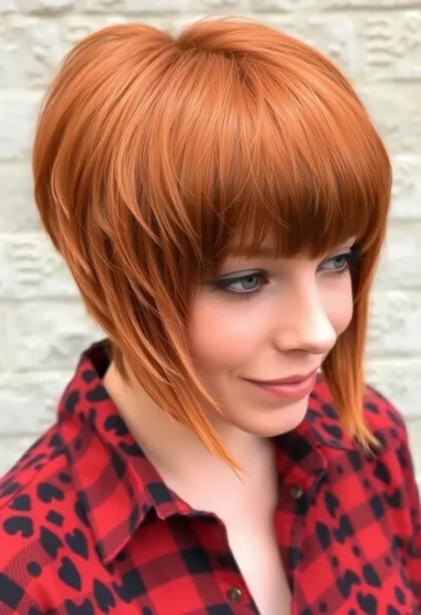 Copper Red Short Wolf Cut