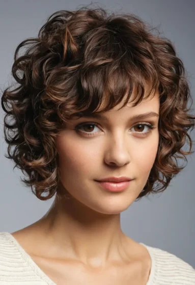 Curly Choppy Bob
