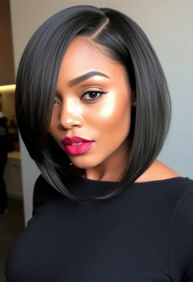 Deep Side-Part Bob with Swoop Bangs