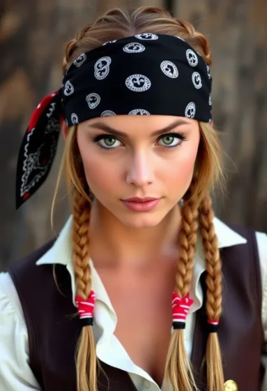 Double Dutch Braids With Bandana