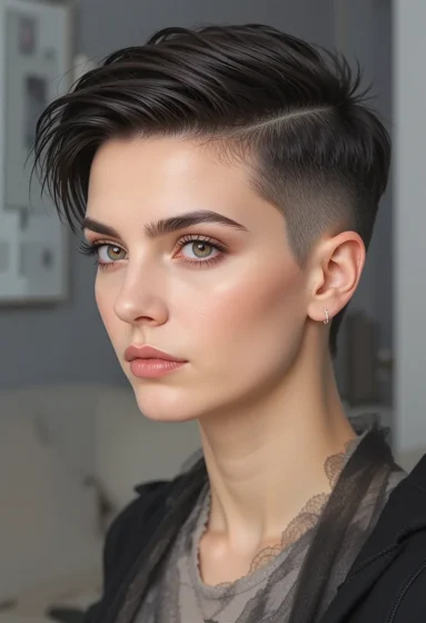 Edgy Pixie With Shaved Sides