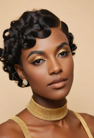 Finger Waves into Curls at the Crown