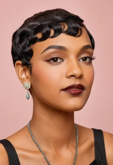 Finger Waves with Micro Bangs