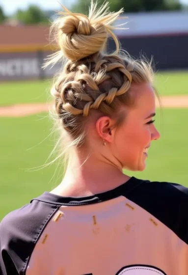 French Braid into Top Knot