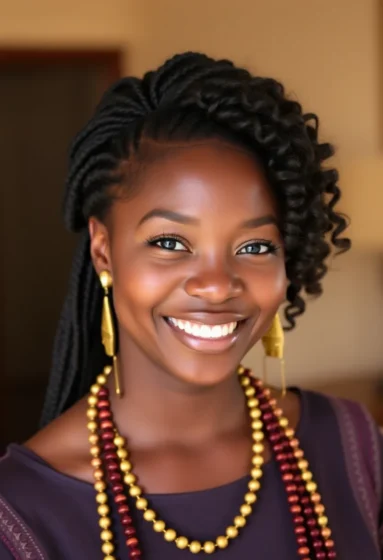 Fulani Braids in Front with Curly Weave in Back