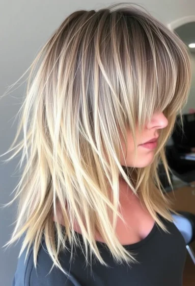 Grunge Wolf Cut with Jagged Bangs