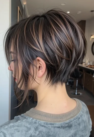 Honey Brown Balayage on Short Hair
