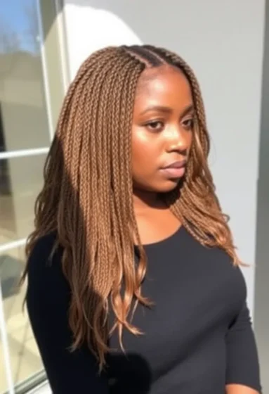 Invisible Braids with Blowout Texture Sew-In