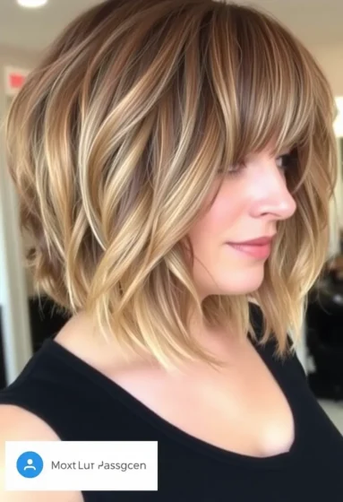 Layered Choppy Bob With Curtain Bangs