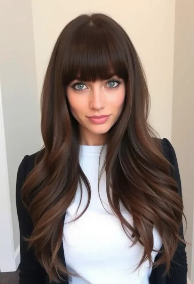 Long Layers with Arched Bangs