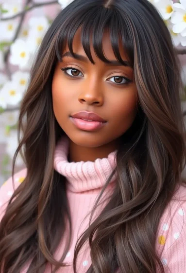 Long Layers with See-Through Bangs