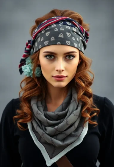 Loose Curls With Headscarf Wrap