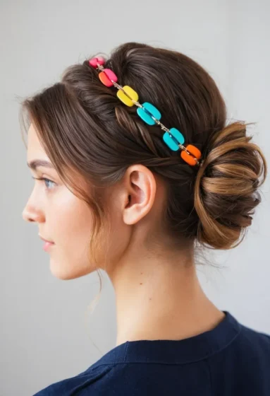 Messy Low Bun With Clips