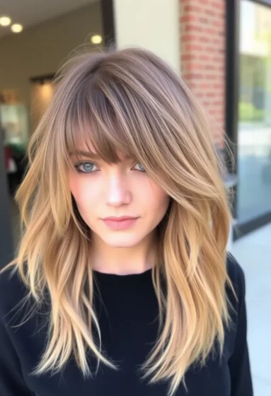 Messy Wolf Cut with Choppy Curtain Bangs